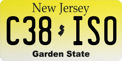 NJ license plate C38ISO
