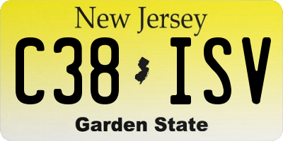 NJ license plate C38ISV
