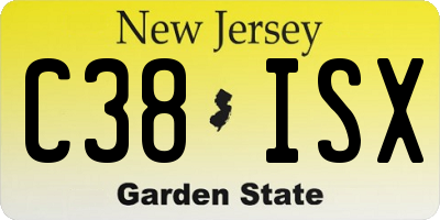 NJ license plate C38ISX