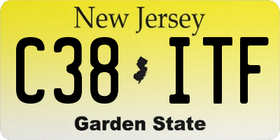 NJ license plate C38ITF