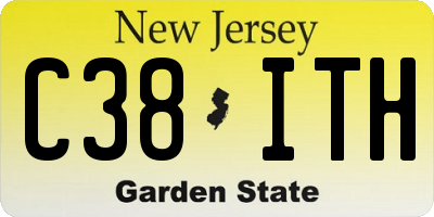 NJ license plate C38ITH