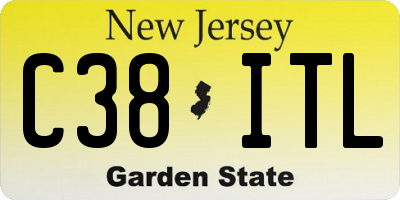 NJ license plate C38ITL