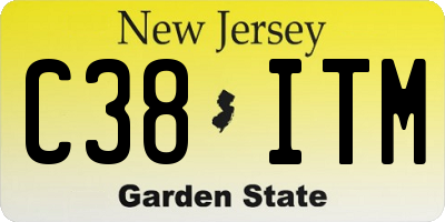 NJ license plate C38ITM