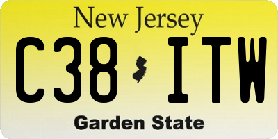 NJ license plate C38ITW