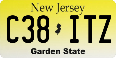 NJ license plate C38ITZ