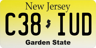NJ license plate C38IUD