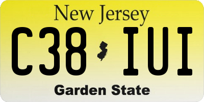 NJ license plate C38IUI