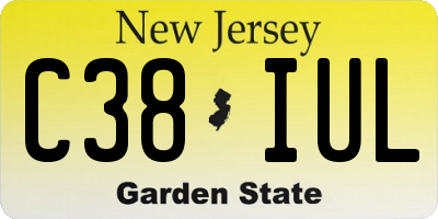 NJ license plate C38IUL