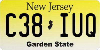 NJ license plate C38IUQ