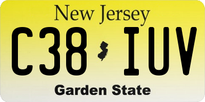 NJ license plate C38IUV