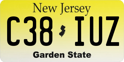 NJ license plate C38IUZ