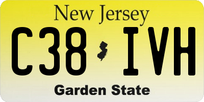 NJ license plate C38IVH