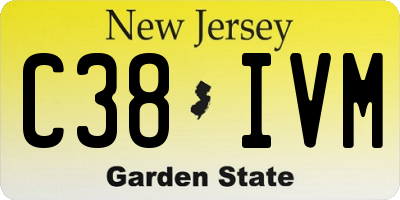 NJ license plate C38IVM