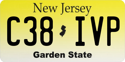 NJ license plate C38IVP