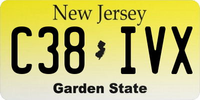 NJ license plate C38IVX
