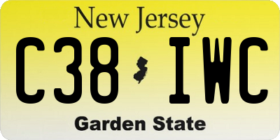 NJ license plate C38IWC