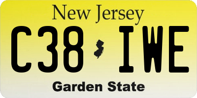 NJ license plate C38IWE