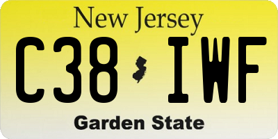 NJ license plate C38IWF