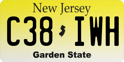 NJ license plate C38IWH