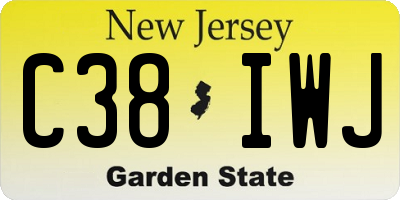 NJ license plate C38IWJ