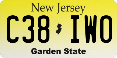 NJ license plate C38IWO