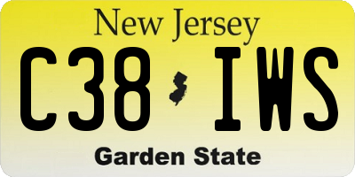 NJ license plate C38IWS