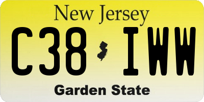 NJ license plate C38IWW