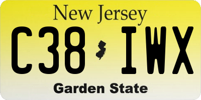 NJ license plate C38IWX