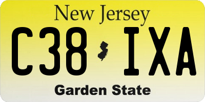 NJ license plate C38IXA