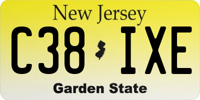 NJ license plate C38IXE