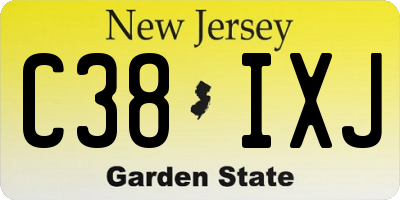 NJ license plate C38IXJ
