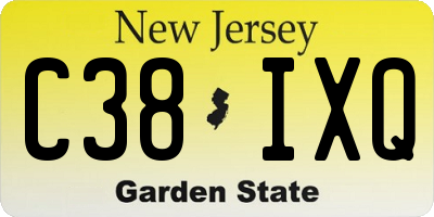 NJ license plate C38IXQ