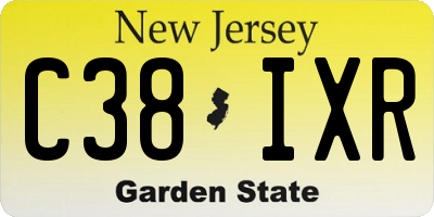 NJ license plate C38IXR