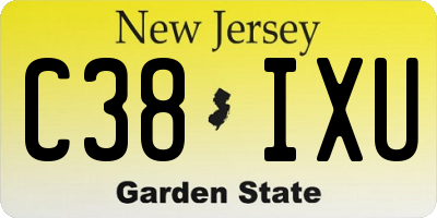 NJ license plate C38IXU