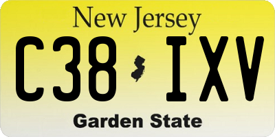 NJ license plate C38IXV