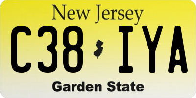 NJ license plate C38IYA