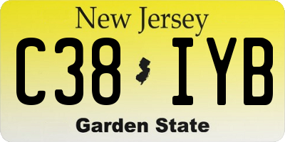 NJ license plate C38IYB