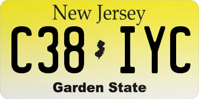 NJ license plate C38IYC