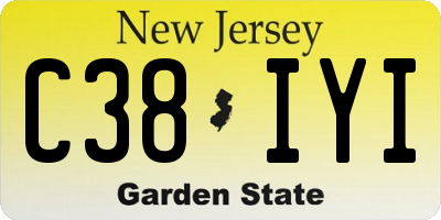 NJ license plate C38IYI