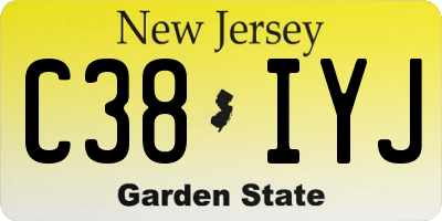 NJ license plate C38IYJ