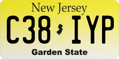 NJ license plate C38IYP