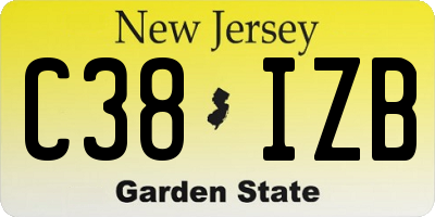 NJ license plate C38IZB
