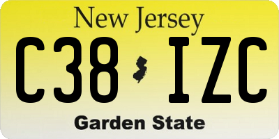 NJ license plate C38IZC
