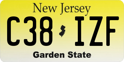 NJ license plate C38IZF