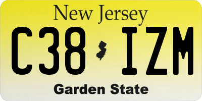 NJ license plate C38IZM