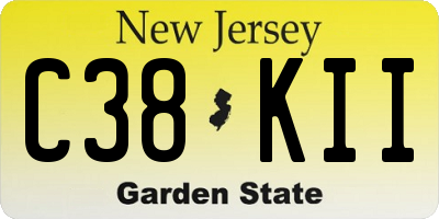 NJ license plate C38KII