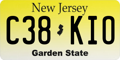 NJ license plate C38KIO