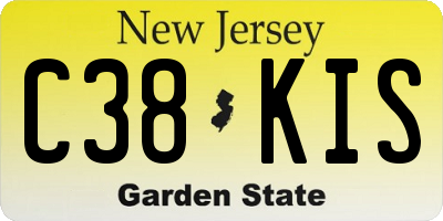 NJ license plate C38KIS