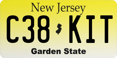 NJ license plate C38KIT