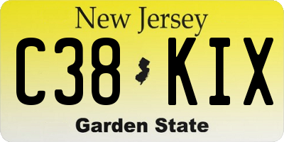 NJ license plate C38KIX